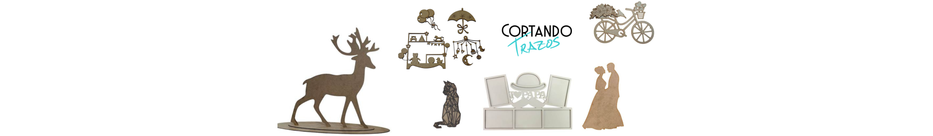 Siluetas de Madera DM, Corte Láser. CortandoTrazos